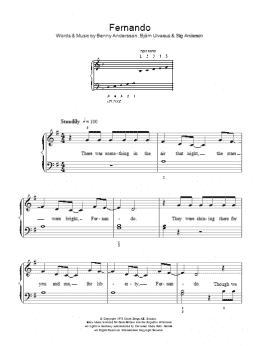 page one of Fernando (Easy Piano)