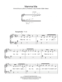 page one of Mamma Mia (Easy Piano)