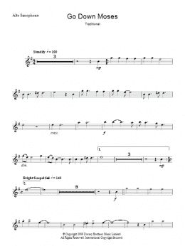 page one of Go Down Moses (Lead Sheet / Fake Book)