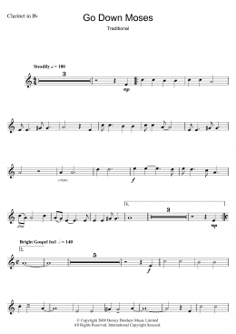 page one of Go Down Moses (Clarinet Solo)