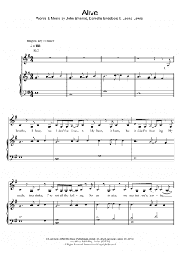 page one of Alive (Piano, Vocal & Guitar Chords)