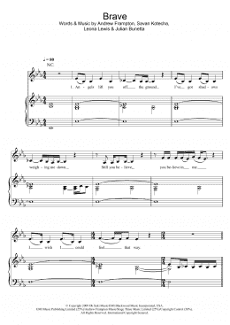 page one of Brave (Piano, Vocal & Guitar Chords)