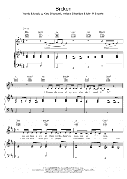 page one of Broken (Piano, Vocal & Guitar Chords)