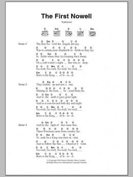 page one of The First Nowell (Guitar Chords/Lyrics)