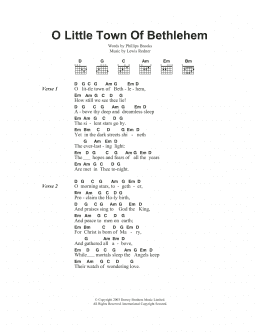 page one of O Little Town Of Bethlehem (Guitar Chords/Lyrics)