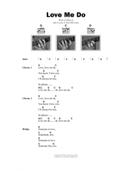 page one of Love Me Do (Guitar Chords/Lyrics)