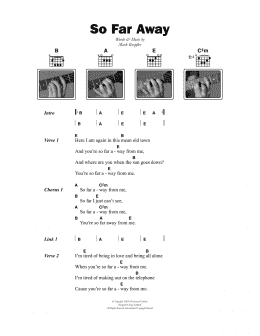 page one of So Far Away (Guitar Chords/Lyrics)