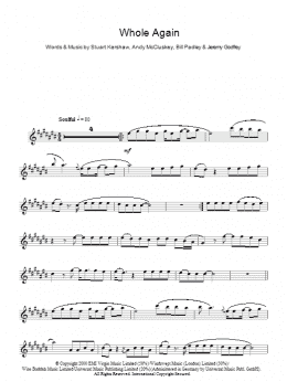 page one of Whole Again (Lead Sheet / Fake Book)