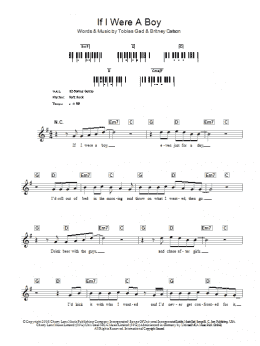 page one of If I Were A Boy (Lead Sheet / Fake Book)