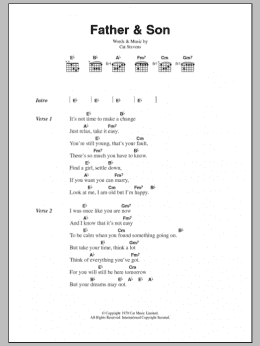 page one of Father And Son (Guitar Chords/Lyrics)