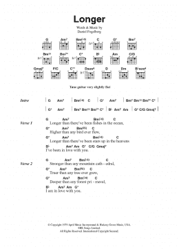 page one of Longer (Guitar Chords/Lyrics)