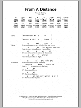 page one of From A Distance (Guitar Chords/Lyrics)