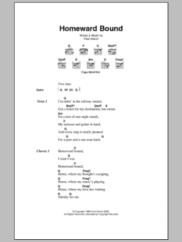 page one of Homeward Bound (Guitar Chords/Lyrics)