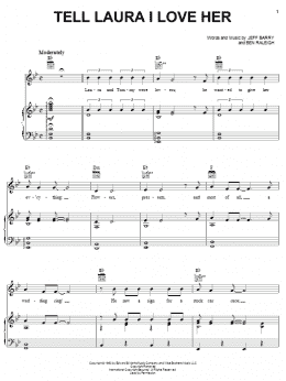 page one of Tell Laura I Love Her (Piano, Vocal & Guitar Chords (Right-Hand Melody))