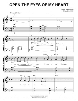 page one of Open The Eyes Of My Heart (Big Note Piano)