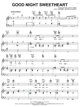 page one of Good Night Sweetheart (Piano, Vocal & Guitar Chords (Right-Hand Melody))