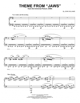 page one of Theme from Jaws (Piano Solo)