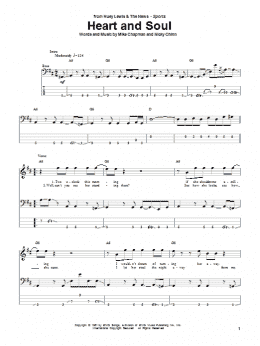 page one of Heart And Soul (Bass Guitar Tab)