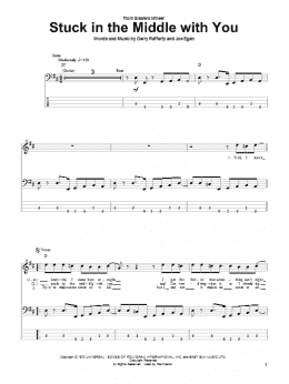 page one of Stuck In The Middle With You (Bass Guitar Tab)