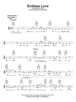 page one of Endless Love (Easy Guitar)