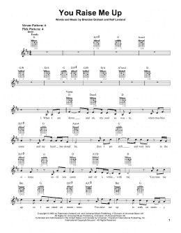 page one of You Raise Me Up (Easy Guitar)