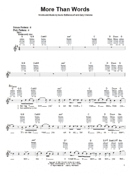 page one of More Than Words (Easy Guitar)