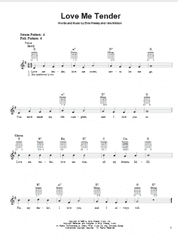 page one of Love Me Tender (Easy Guitar)