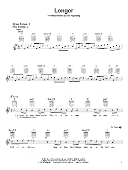 page one of Longer (Easy Guitar)