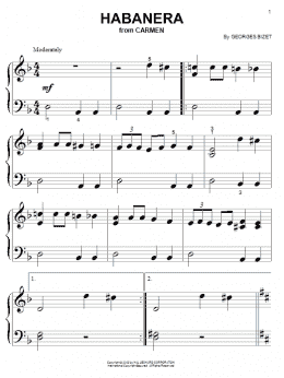 page one of Habanera (Big Note Piano)