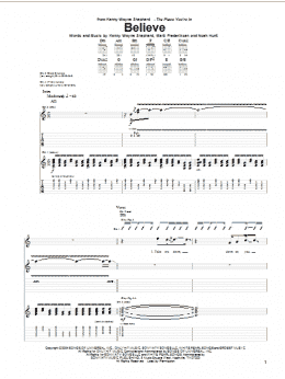 page one of Believe (Guitar Tab)