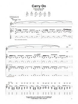 page one of Carry On (Guitar Tab)