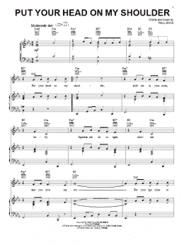 page one of Put Your Head On My Shoulder (Piano, Vocal & Guitar Chords (Right-Hand Melody))