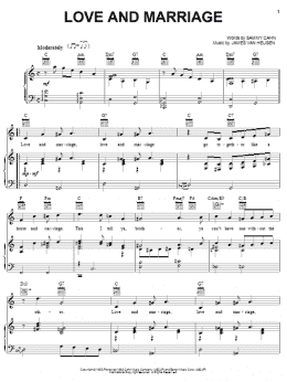 page one of Love And Marriage (Piano, Vocal & Guitar Chords (Right-Hand Melody))