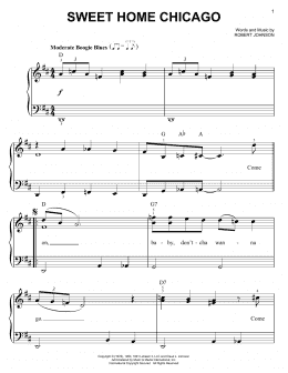 page one of Sweet Home Chicago (Easy Piano)