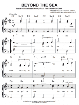 page one of Beyond The Sea (Big Note Piano)