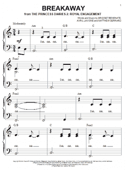 page one of Breakaway (Big Note Piano)