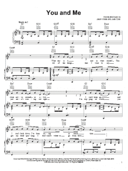 page one of You And Me (Piano, Vocal & Guitar Chords (Right-Hand Melody))