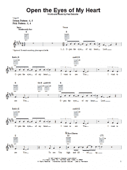 page one of Open The Eyes Of My Heart (Easy Guitar)