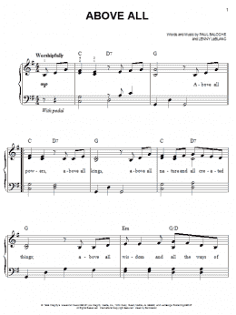 page one of Above All (Easy Piano)