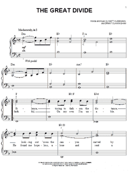 page one of The Great Divide (Easy Piano)