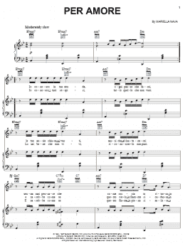 page one of Per Amore (Piano, Vocal & Guitar Chords (Right-Hand Melody))