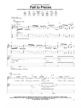 page one of Fall To Pieces (Guitar Tab)