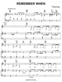 page one of Remember When (Piano, Vocal & Guitar Chords (Right-Hand Melody))