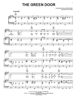 page one of The Green Door (Piano, Vocal & Guitar Chords (Right-Hand Melody))