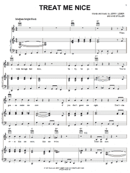 page one of Treat Me Nice (Piano, Vocal & Guitar Chords (Right-Hand Melody))