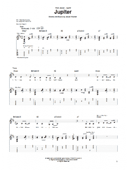 page one of Jupiter (Guitar Tab)