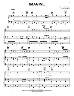 page one of Imagine (Piano, Vocal & Guitar Chords (Right-Hand Melody))