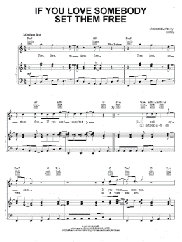 page one of If You Love Somebody Set Them Free (Piano, Vocal & Guitar Chords (Right-Hand Melody))