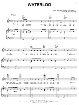 page one of Waterloo (Piano, Vocal & Guitar Chords (Right-Hand Melody))