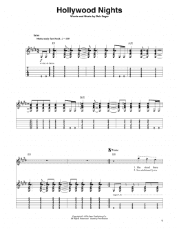 page one of Hollywood Nights (Guitar Tab (Single Guitar))